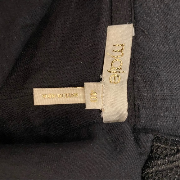 Maje Mini Black Lace Shorts Mid rise Slit Pockets Zip & Button Closure M EU 40 - Picture 7 of 11